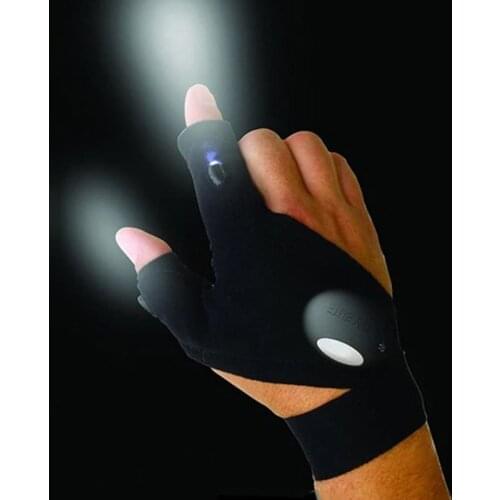 LED Flashlight Gloves Half-Finger Lighting Gloves Flashlight for Night Maintenance Cycling Camping Hiking Lighting Gloves