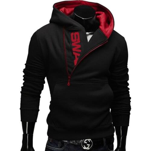 QNPQYX 2021 Side Zipper Hoodies Men Cotton Sweatshirt Autumn Letter Print Sportswear Slim Pullover Tracksuit Hip Hop Streetwear