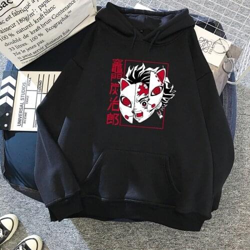 Japanese Anime Demon Slayer hoodies Tops Pullover Sweatshirt Women Men Tanjiro Kamado Costume Hoodies Harajuku Sudadera hombre