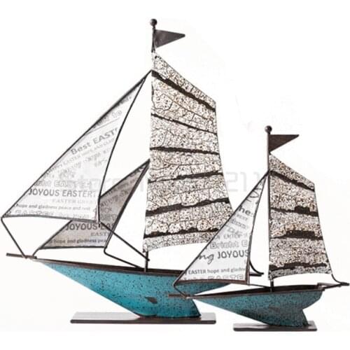 Retro iron sailboat decoration smooth sailing home living room TV cabinet wine cabinet decoration
