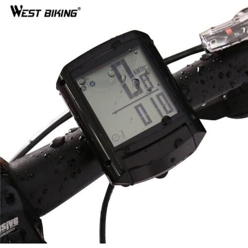 WEST BIKING Bike Computer Wireless Waterproof Bicycle Speedometer Multi Function Cycling Odometer With Large LCD Screen New 2018