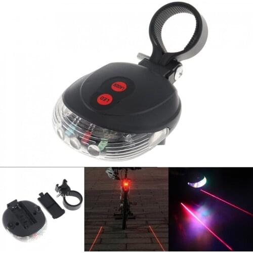 Bike Cycling Taillights Waterproof 5 LED 2 Lasers Bike Taillight Safety Warning Light Bicycle Rear Tail Lamp for Bicycle