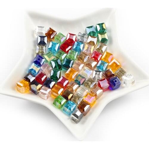 PEOOPLE Austrian Transparent Crystal 10mm 10Pcs Cube Beads Available Crystal Square Glass Beads For Jewelry Bracelet Making DIY