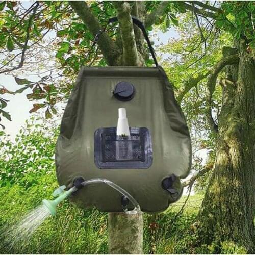 2020 Water Bags For Outdoor Solar Hiking Camping Shower Bag 20L Heating Camping Shower Hydration Bag Hose Switchable Shower Head
