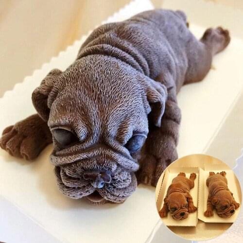3D Shar Pei Dog Cake Mousse Chocolate Mold Decorative Cookie Biscuit Baking Tool Cake Mold Hot