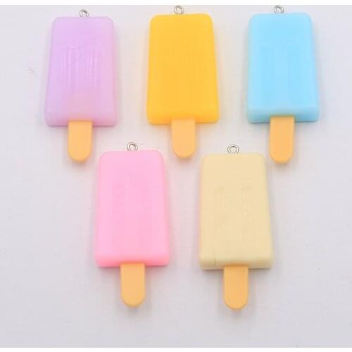 5Pcs 23X58MM 2021 New 5 Color Ice Cream Charms Resin Simulated Food Pendant For Woman Making Jewelry DIY Earings Decoration