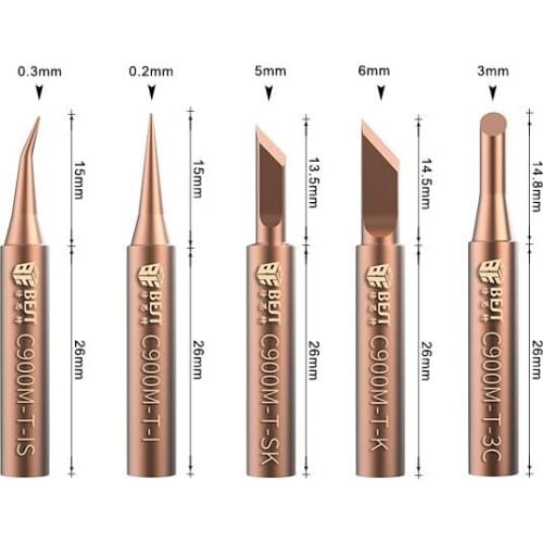 5PCS pure copper electric iron head elbow tip I tip in the knife type iron tip electric iron tip welding 5 pieces of sleeve