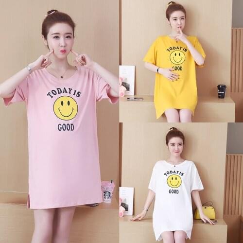 802 # Pakaian Bersalin Musim Musim Panas Lengan Pendek O Neck T Shirt Bergaya Tops Wanita Hamil Wanita Kehamilan Pakaian