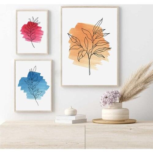 Foliage Drawing Abstract Plant Poster Botanical Wall Art Canvas Painting Modern Print Living Room Decoretion Interior Decor