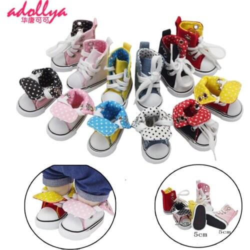 Adollya 1/6 Bjd Doll Accessories Shoes For Dolls 5 Cm Lace-up High-Top Canvas Shoes Cool Stuff Toys For Children BJD Gift