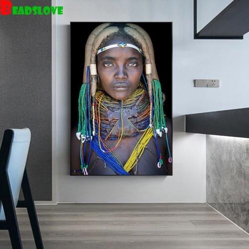 DIY Diamond Painting Picture of Rhinestones diamond embroidery African woman Home Decoration G23