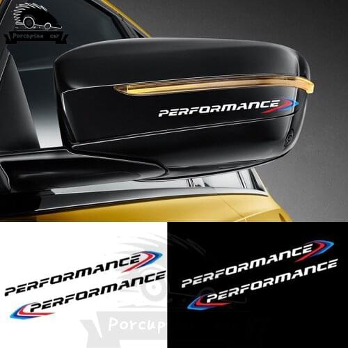 2pcs Power Performance Car Rearview Mirror Sticker For Bmw 1 2 3 4 5 7 All Models F10 F20 F30 E36 E90 E46 X1 X3 X4 X5 X6 G20 G30