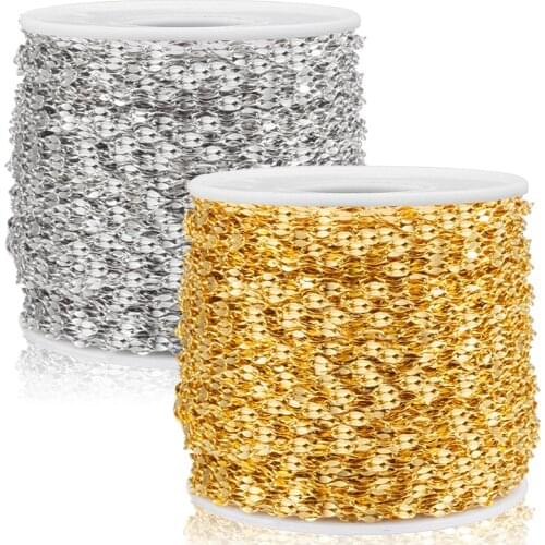 1 Meter Width 2mm Glittering Lip Chain Pendant For DIY Jewelry Making Material Earring Bracelet Necklace Accessories Wholesale