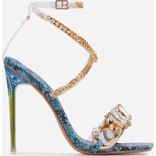 Summer Retro Sandals 2021 Women High Heels Sandals Stripper Plus Size 33-43 Fashion Sexy Banquet Metal Decoratio Heels Sandals