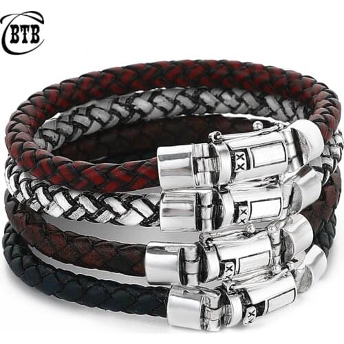 Buddha Bracelet 2019 Fashion Leather Chain Genuine Leather Bracelet Men Vintage Male Braid Jewelry for Women Man