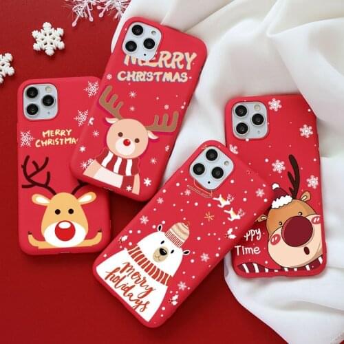 Christmas Deer Bear Cover Gift For Xiaomi Mi Pocophone F3 NFC F1 A3 A2 Note 10 Lite 9T Redmi 7A 9A Note 9 9s 7 5 6 8 8T TPU Case