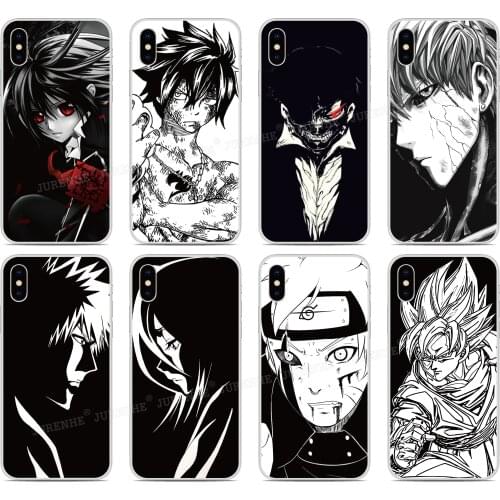 Black White Anime Soft TPU Phone Case For ZTE Blade A5 A7 2020 A3 L8 2019 Axon 10 Pro 5G V2020 V9 V10 Vita A7s 20 Smart Cover