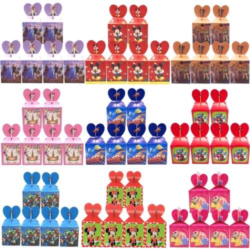 Kids Party Candy Box Frozen2/Mickey Mouse/Unicorn/Cars/Princess Candy Box 1st Baby Shower Supplies Birthday Party Decor Gift Bag