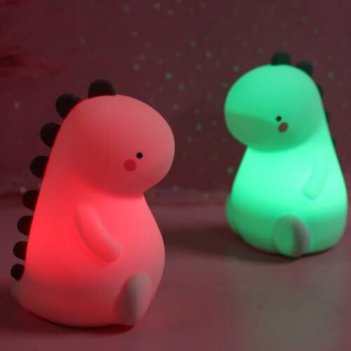 Cartoon Dinosaur Night Light Magnetic Suction Light Toning Bedroom Sleep Light Source USB Power Cycle Charging Use Home Decor