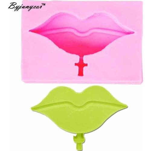 Epoxy UV Resin Lips Lollipop Silicone mold Soap Cake Decorating Tools DIY Mouth Baking Fondant Kitchen Baking Accessories m918