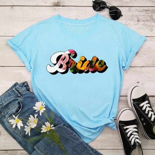 Bride Team Tshirt Women Summer Vogue Print Lady Casual T-Shirt Tops Streetwear Short Sleeve O-Neck Tees Tshirt XNTX057