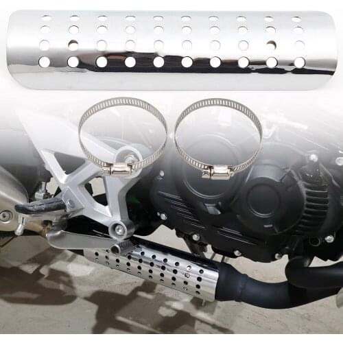 Chrome universal Motorcycle exhaust muffler pipe heat shield cover heat shield guard For Harley Custom Chopper Cruiser