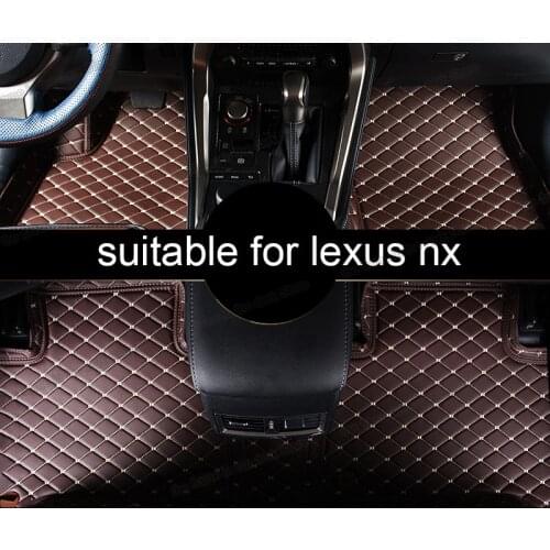 Leather car floor mats for lexus nx nx200t nx300h nx300 nx200 2015 2016 2017 2018 2019 2020 2021 accessories carpet styling auto