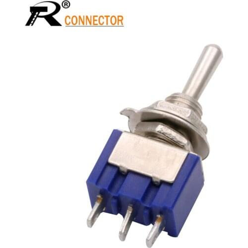 1PC Miniature Toggle Switch Single Pole Double Throw SPDT DPDT ON-OFF-ON ON-ON 6A 125V AC 1/4 Inch Mounting MTS-102 103 202 203
