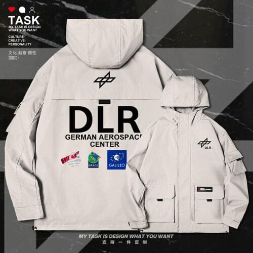 German Aerospace Center DLR men jacket hooded windbreaker clothing mens trench coat men new printed mens coat autumn clothes