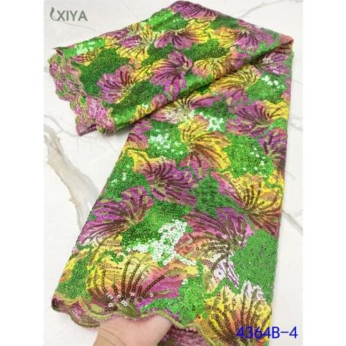 New Arrival Sequin Lace Fabric French Mesh Tulle Lace Fabric with Sequins Embroiderey African Laces Fabrics for Dress APW4364B