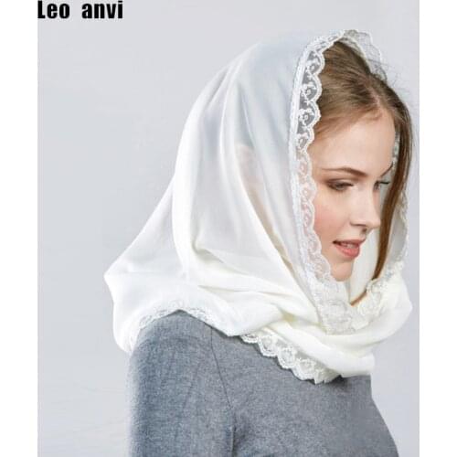 Leo anvi Design women scarf chiffon headscarf ladies foulard femme bandana lace Headscarves for women ring wrap muslim hijab