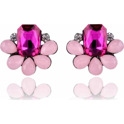TODOX New Korean Personality Fashion Jewelry Earrings For Women Retro Geometric bohemia colorful Crystal Female Elegant hot