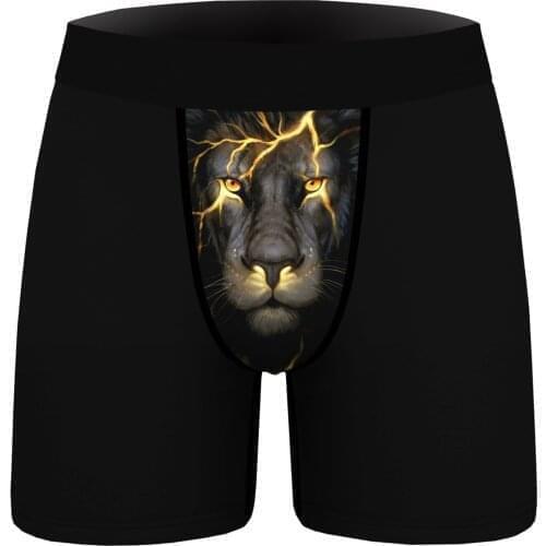 Fashion Summer Mens Panties Animal Printing Boxer Brief Mid Waist Waistband Breathable Shorts Underwear Sexy Underpant for Male