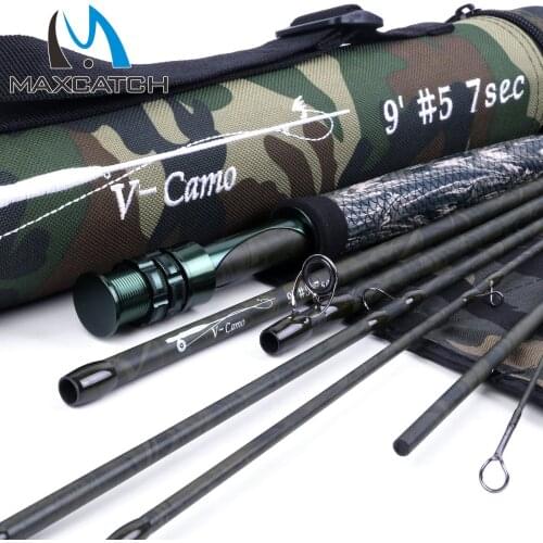 Maximumcatch Travel 4/7 Section Fly Fishing Rod IM10/36T SK Carbon Fiber Fast Action 9FT 5WT Fly Rod with Cordura Rod Tube