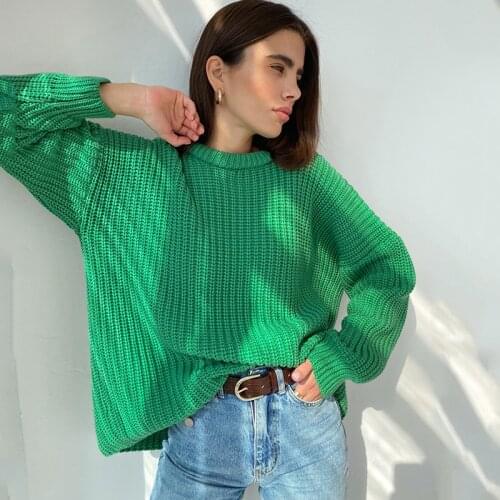 Vintage Solid Y2K Loose Sweaters Harajuku Autumn Aesthetic Cute Pullovers Fashion Retro Chic Knitwear 90s Basic Jumper Tops