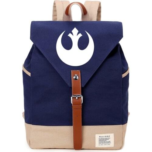 WISHOT Star Wars casual backpack Yoda Darth Vader Canvas bag SchoolBag travel Shoulder Bag for Teenagenrs girls