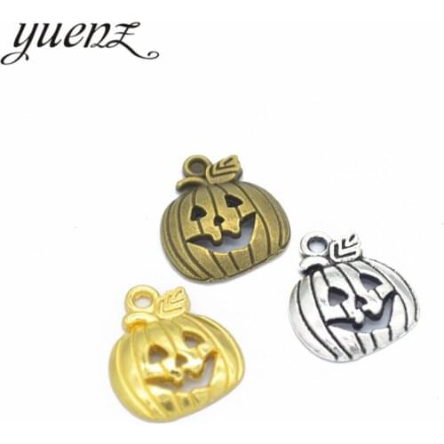 YuenZ 15 pcs 4 colors Antique silver color pumpkin Charms Zinc Alloy necklace,earring bracelet jewelry DIY handmade 18*16mm K08