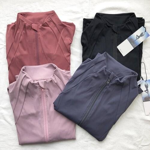 Women Athletic Sport Shirts Slim Fit Long Sleeve Fitness Coat Yoga Crop Tops Thumb Hole T-Shirts Gym Jacket Workout Sweatshirts