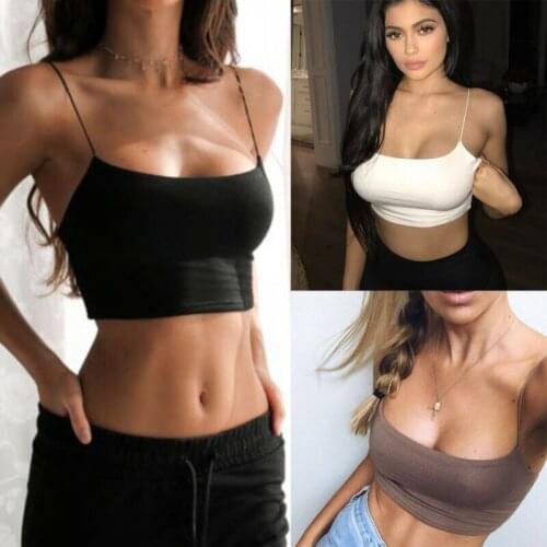 Womens Summer Tops Casual Vest Sleeveless Strapless Ladies Fashion Solid Color Sexy Flimsy Camisole Crop Top Blouse