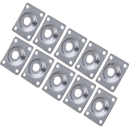 10 x Chrome Blank Jack Plate for Guitar 9.6mm inside diameter