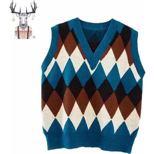 100%Cotton Custom Winter Knit Vest Sweater Women Sleeveless Sweater Vest