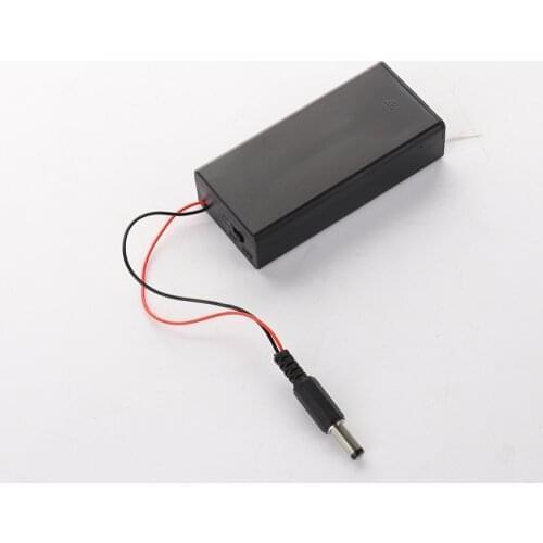 2*18650 Battery Box Case Holder Series Battery 2 Slots DIY Storage Box Switch ON/Off &Cover DC Plug For Soldering Connecting