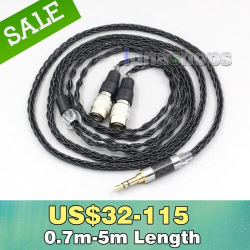 2.5mm 3.5mm XLR Balanced 8 Core OCC Silver Mixed Headphone Cable For Mr Speakers Ether Alpha Dog Prime LN006449