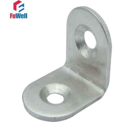 20pcs 25mm x 25mm 90 degree Angle Bracket 1.8mm Thickness Stainless Steel Bed Cabinet Table Furniture Corner Brackets