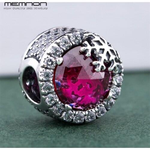 2018 Winter collection Dazzling Snowflake Button beads 925 sterling silver bead fit charm Bracelet DIY for women Memnon Jewelry