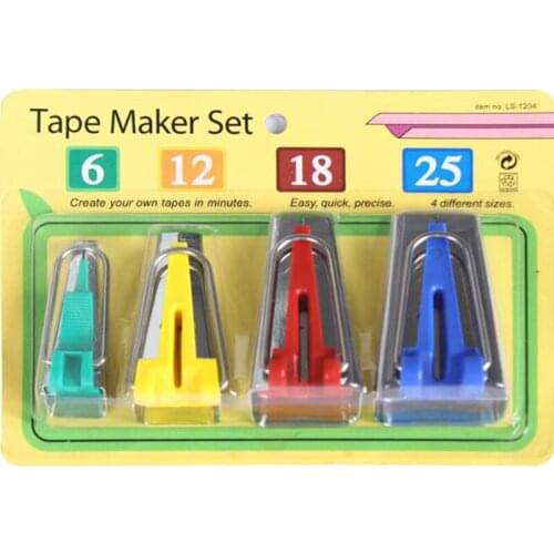 4Pcs/set Sewing Accessories Bias Tape Makers 6mm 12mm 18mm 25mm Bias Binding Tape Maker Sewing Machine Accessories