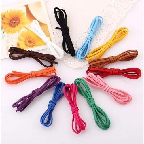 5Pcs 2.6MM*1M Multicolor Flannel Imitation Leather Cords For DIY Making Necklace Bracelet Jewelry Wire Accessories Supplies