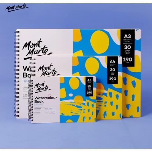 Montmartre a4 cotton pulp watercolor book 190g loose-leaf hand-painted watercolor paper 30 pages 8k watercolor sketch book