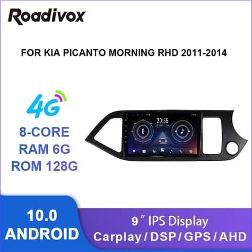 9" android 10.0 car radio video gps player for KIA PICANTO Morning RHD 2011-2014 multimedia autoradio stereo head unit