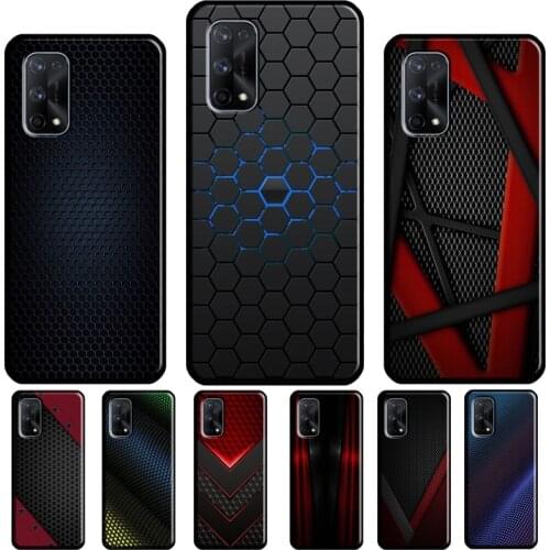 Car Carbon Cibre Print For OPPO Realme C3 C11 C15 C21 GT Neo Q3 6 7 8 Pro Case For OnePlus 9 Pro 7T 8T Nord Cover